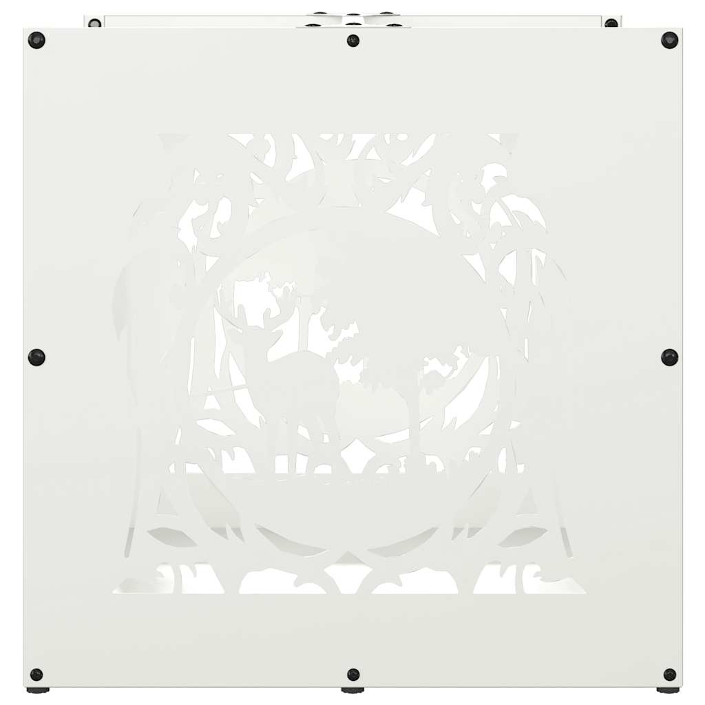 Vedstativ hvit 40x40x40 cm kaldvalset stål