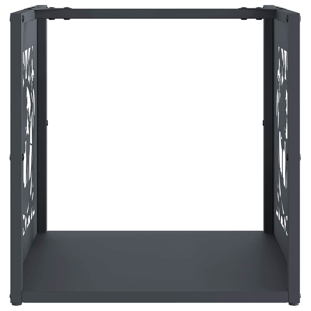 Vedstativ antrasitt 40x40x40 cm kaldvalset stål