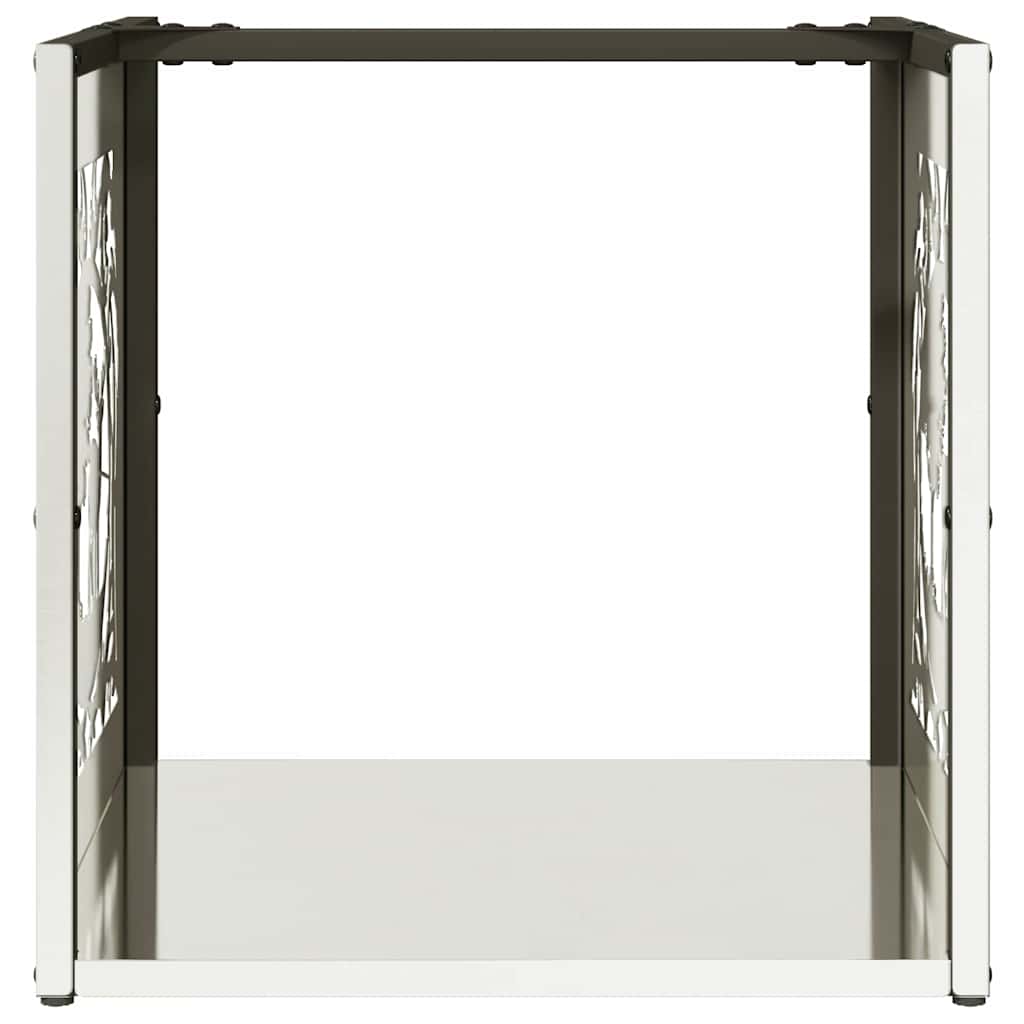Vedstativ 40x40x40 cm rustfritt stål