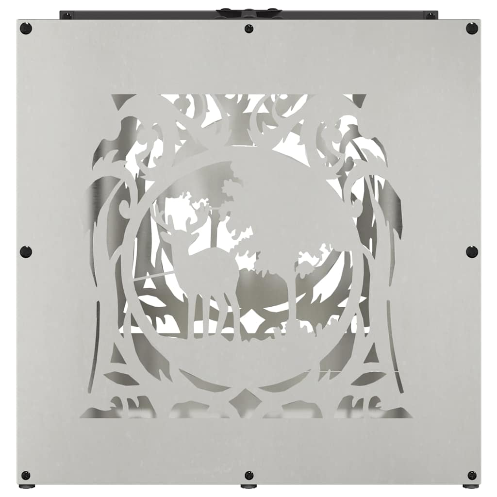 Vedstativ 40x40x40 cm rustfritt stål