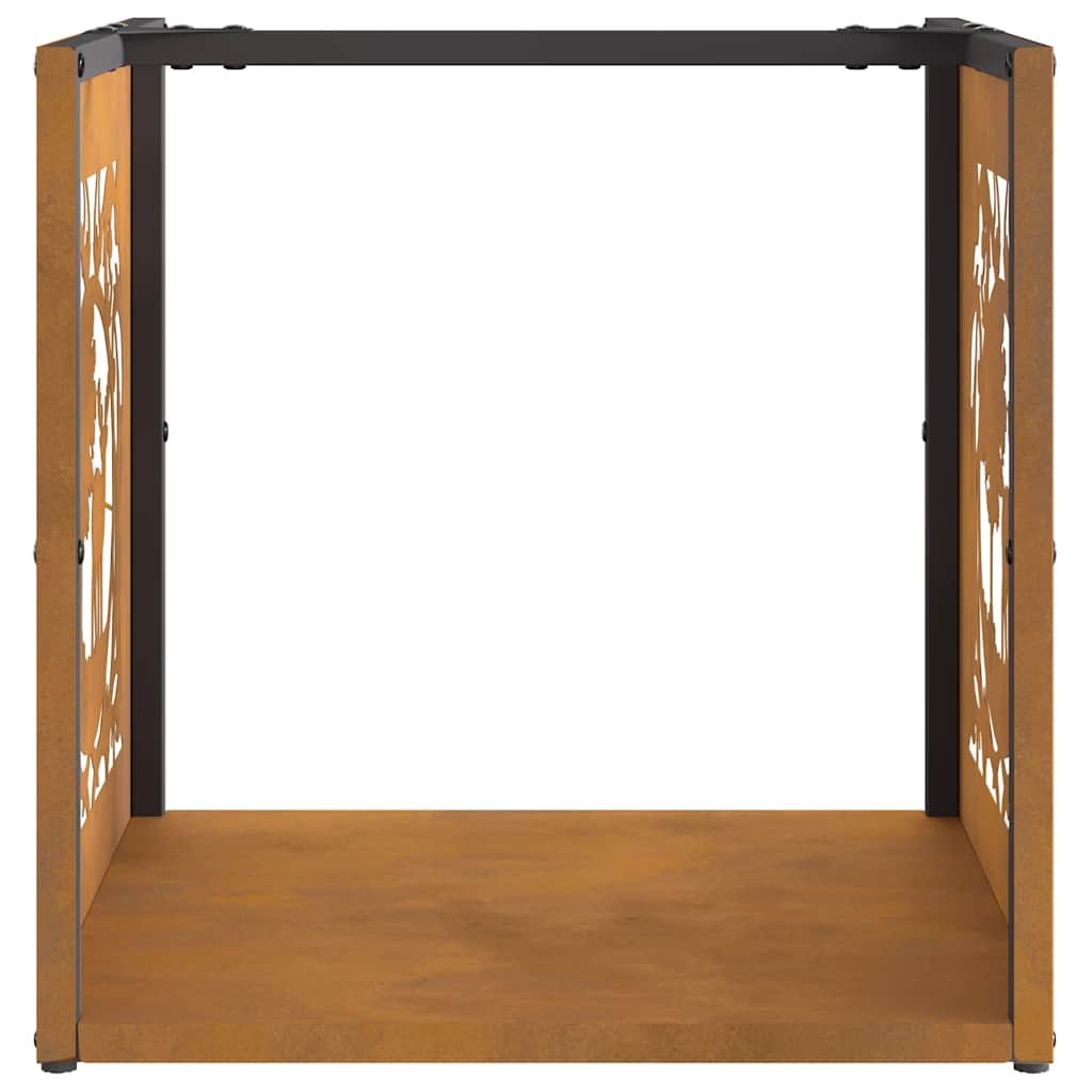 Vedstativ 40x40x40 cm oksidert stål