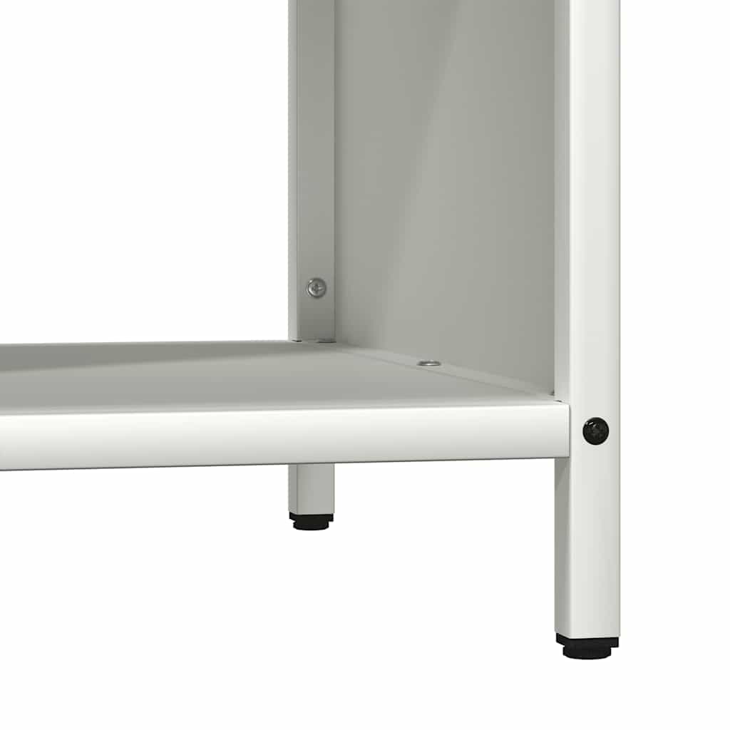 Vedstativ med tretopp hvit 100,5x35,5x40 cm