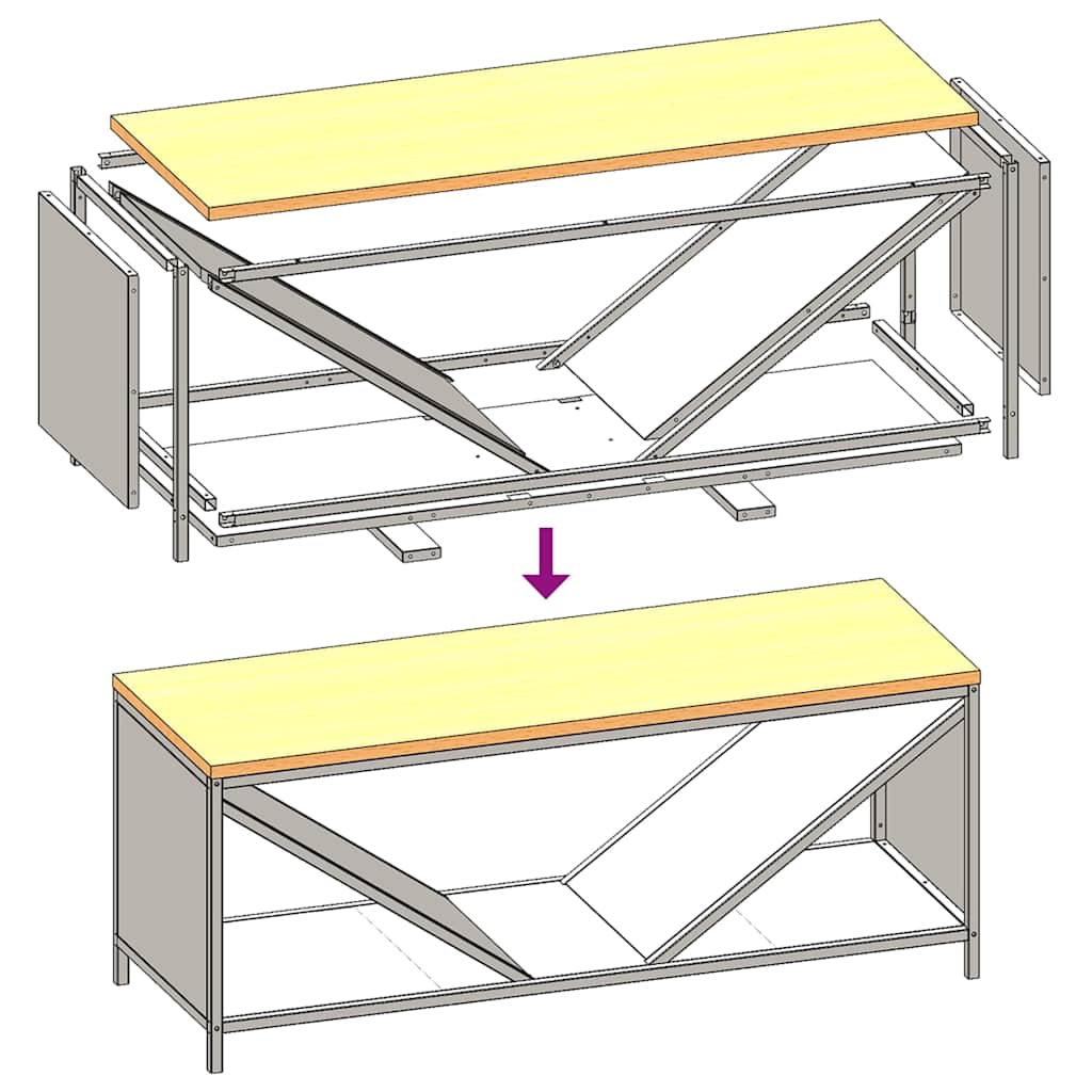 Vedstativ med tretopp hvit 100,5x35,5x40 cm