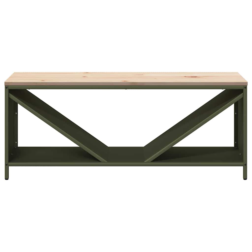 Vedstativ med tretopp olivengrønn 100,5x35,5x40 cm