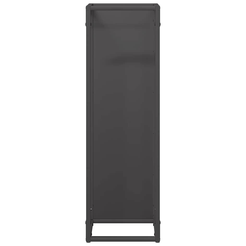 Vedstativ svart 25x25x80 cm kaldvalset stål vidaXL