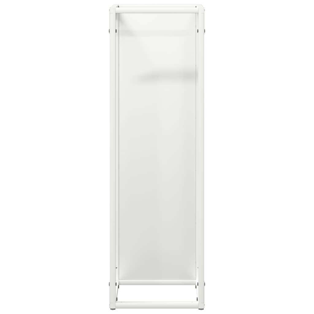 Vedstativ hvit 25x25x80 cm kaldvalset stål