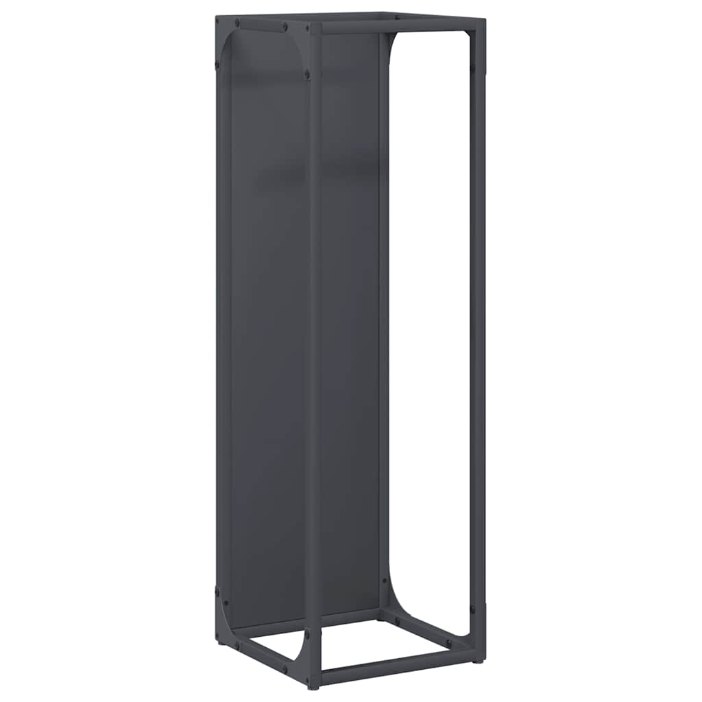 Vedstativ antrasitt 25x25x80 cm kaldvalset stål vidaXL
