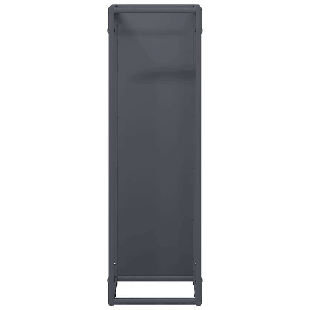 Vedstativ antrasitt 25x25x80 cm kaldvalset stål vidaXL