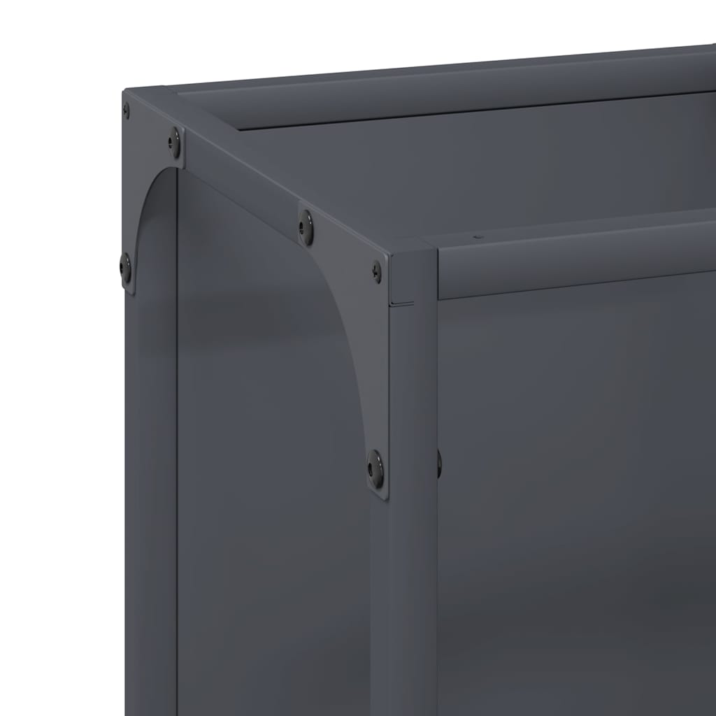 Vedstativ antrasitt 25x25x80 cm kaldvalset stål vidaXL