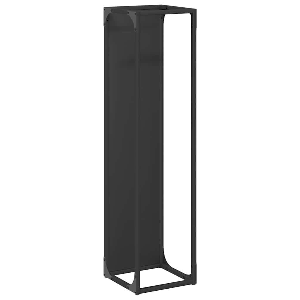 Vedstativ svart 25x25x100 cm kaldvalset stål vidaXL