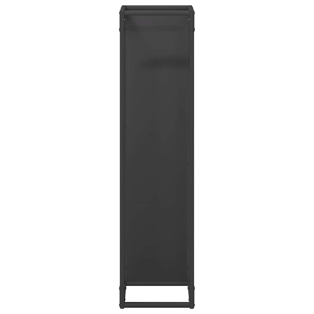 Vedstativ svart 25x25x100 cm kaldvalset stål vidaXL