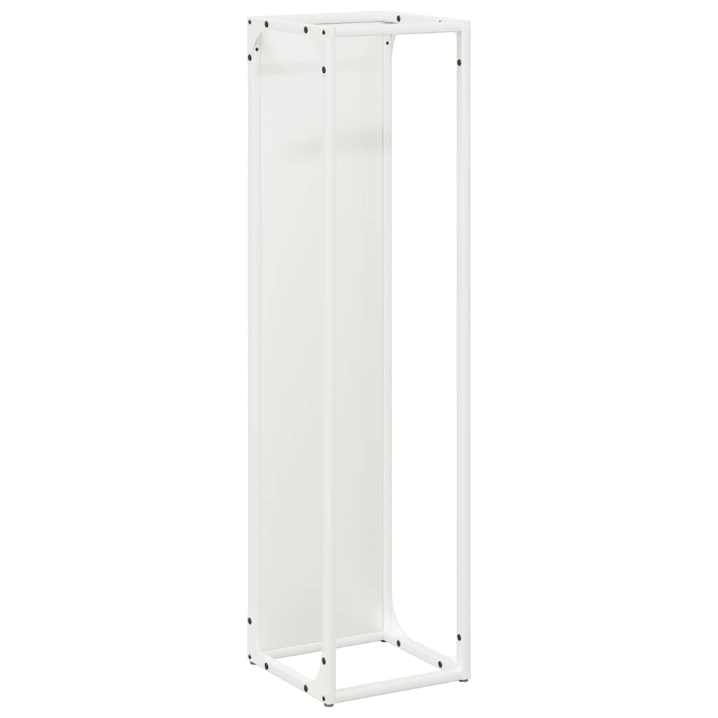 Vedstativ hvit 25x25x100 cm kaldvalset stål
