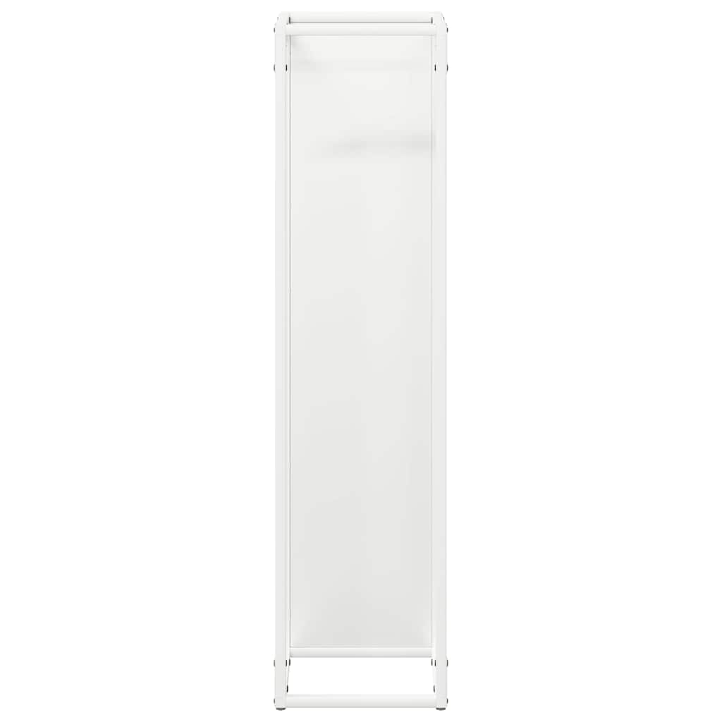 Vedstativ hvit 25x25x100 cm kaldvalset stål