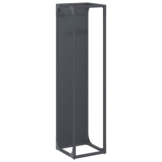Vedstativ antrasitt 25x25x100 cm kaldvalset stål vidaXL