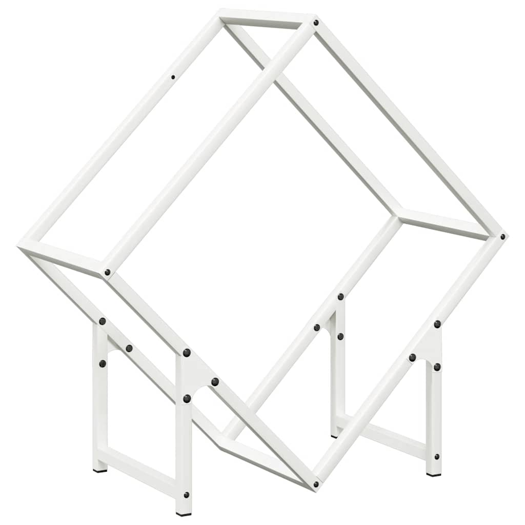 Vedstativ svart 60x25x60 cm kaldvalset stål