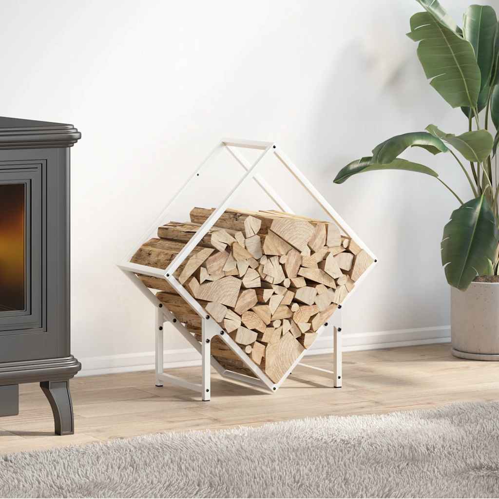 Vedstativ svart 60x25x60 cm kaldvalset stål