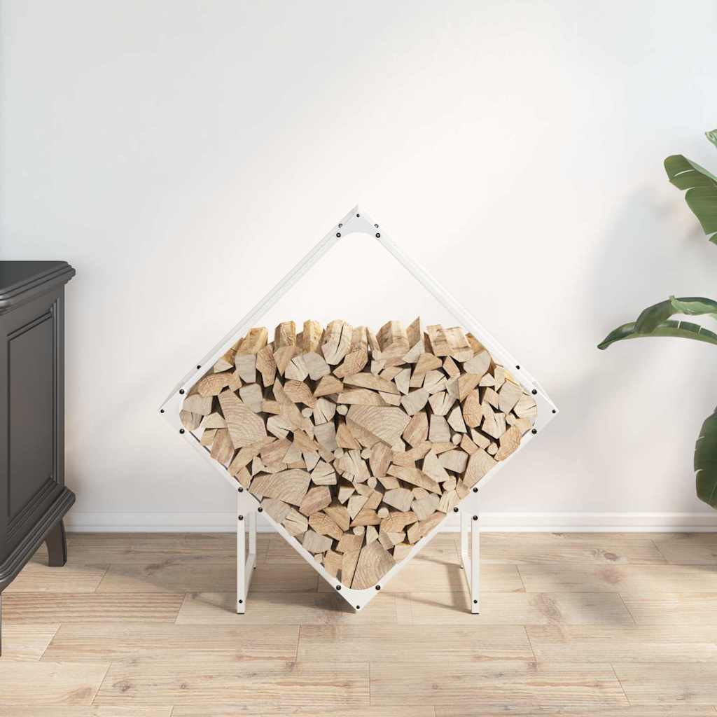 Vedstativ svart 80x25x80 cm kaldvalset stål