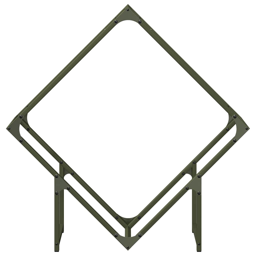 Vedstativ olivengrønn 80x25x80 cm kaldvalset stål