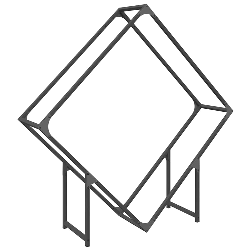 Vedstativ svart 100x25x100 cm kaldvalset stål vidaXL