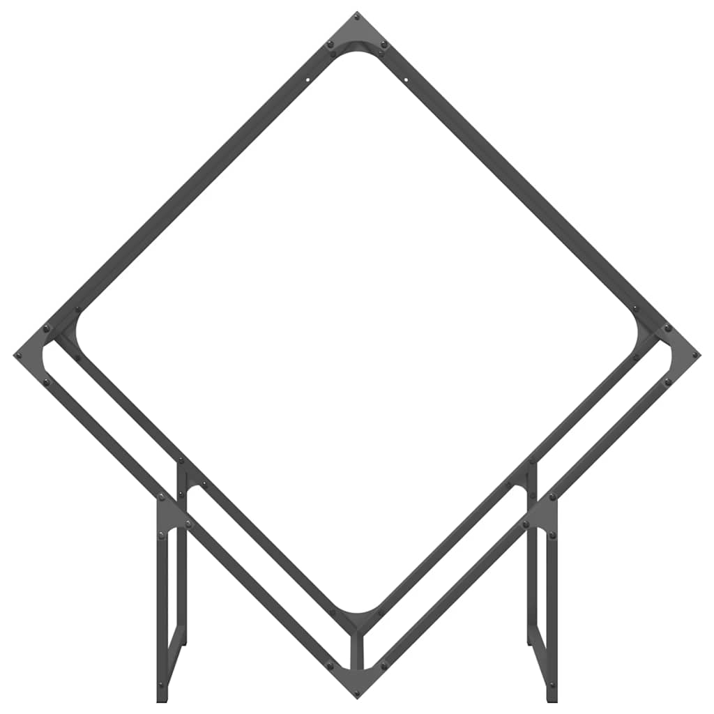 Vedstativ svart 100x25x100 cm kaldvalset stål vidaXL