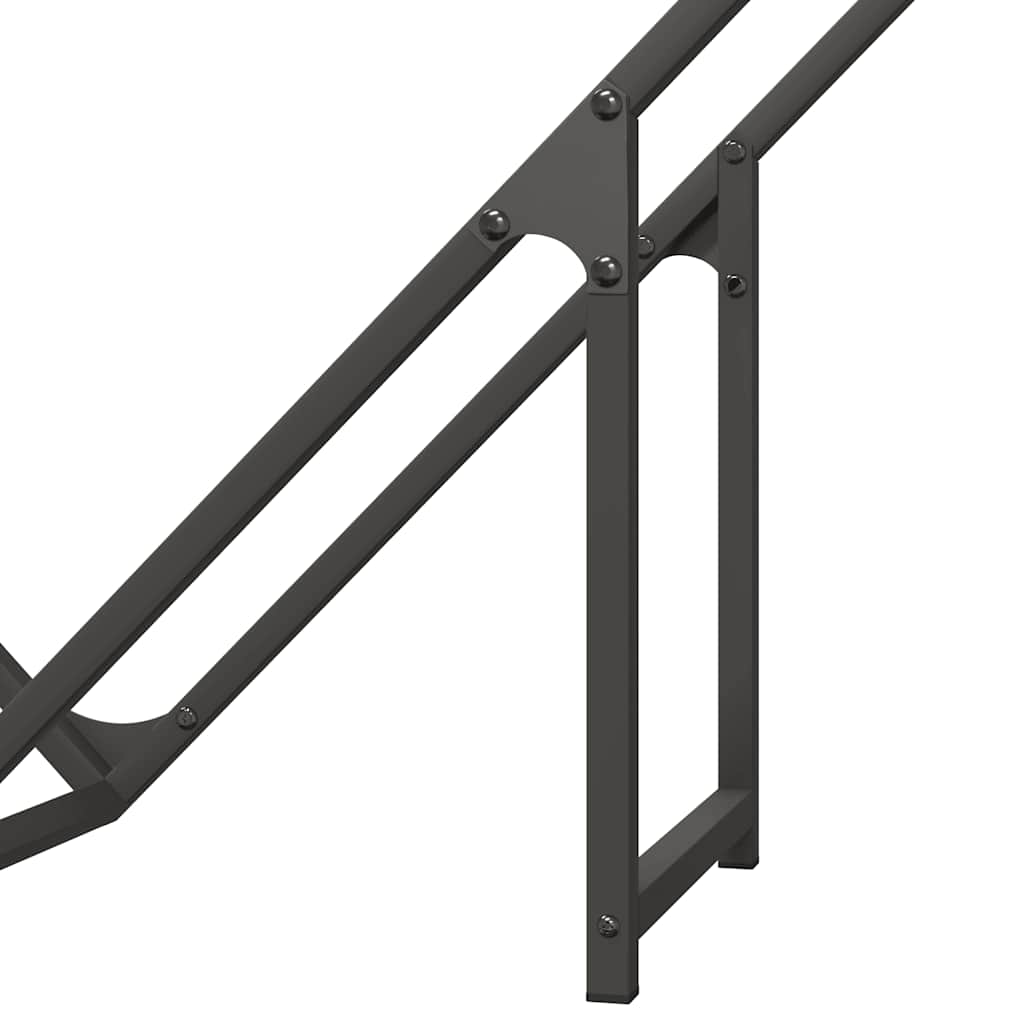 Vedstativ svart 100x25x100 cm kaldvalset stål vidaXL