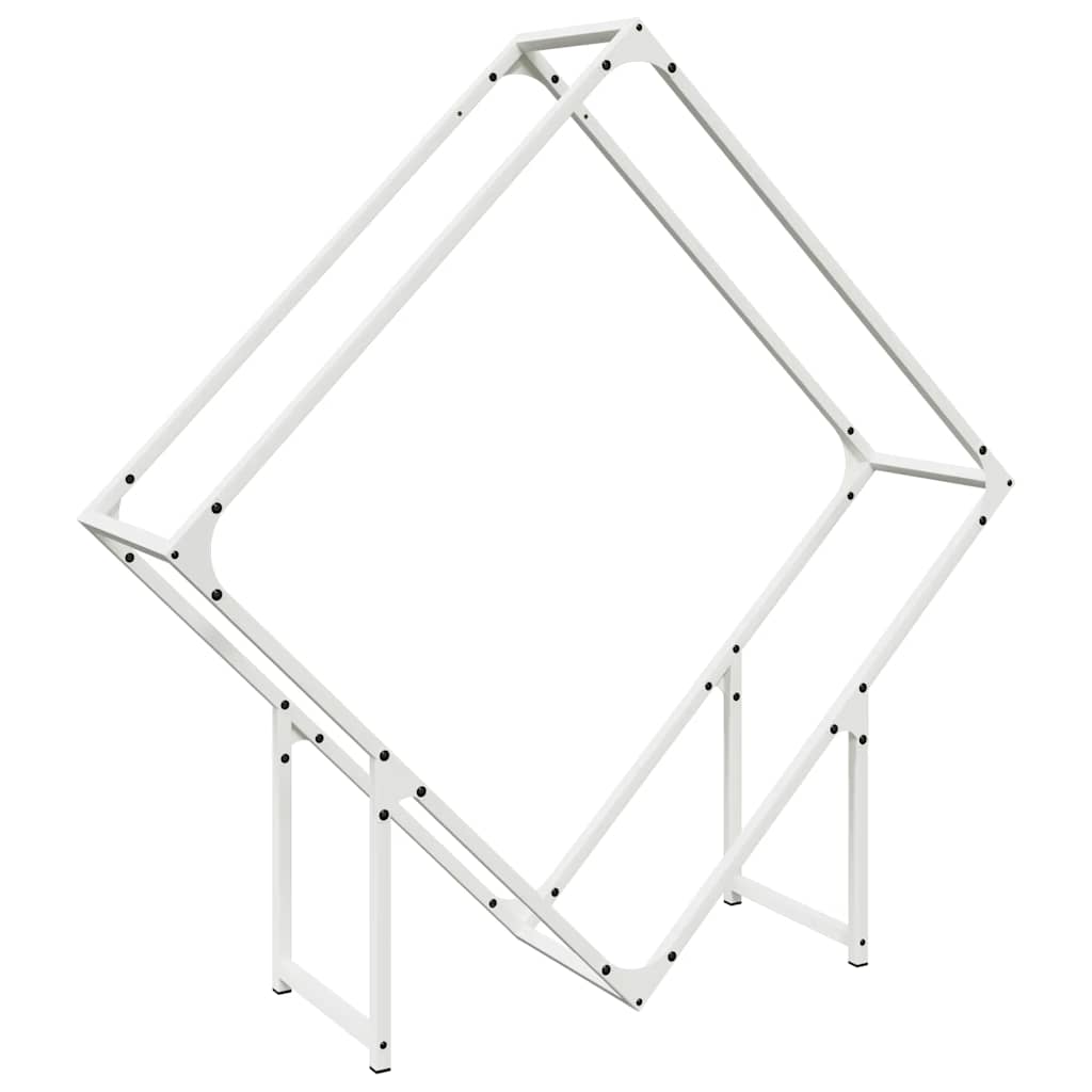 Vedstativ hvit 100x25x100 cm kaldvalset stål