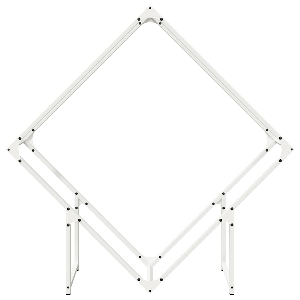 Vedstativ hvit 100x25x100 cm kaldvalset stål