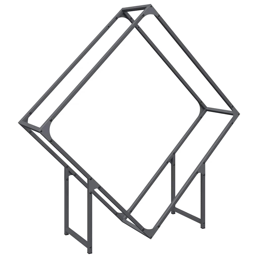 Vedstativ antrasitt 100x25x100 cm kaldvalset stål vidaXL