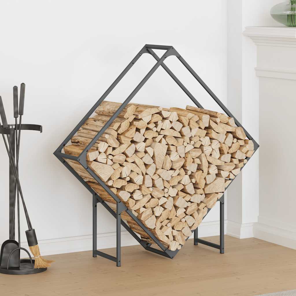 Vedstativ antrasitt 100x25x100 cm kaldvalset stål vidaXL