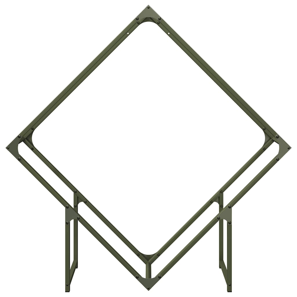 Vedstativ olivengrønn 100x25x100 cm kaldvalset stål