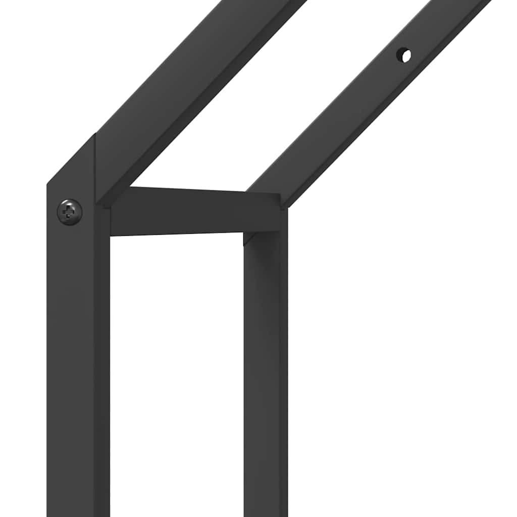 Vedstativ svart 40x25x60 cm kaldvalset stål