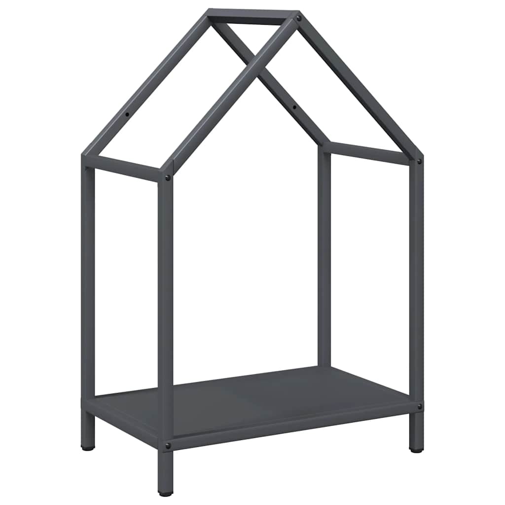 Vedstativ antrasitt 40x25x60 cm kaldvalset stål