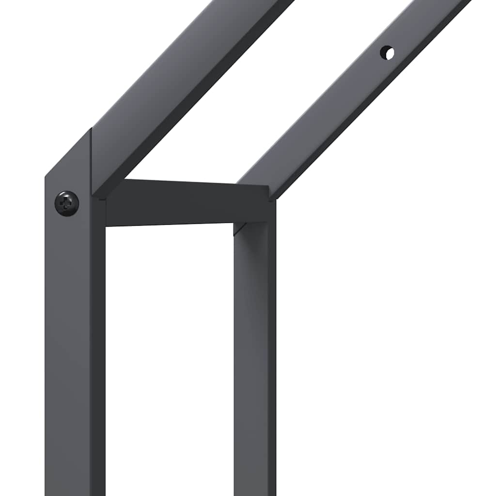 Vedstativ antrasitt 40x25x60 cm kaldvalset stål