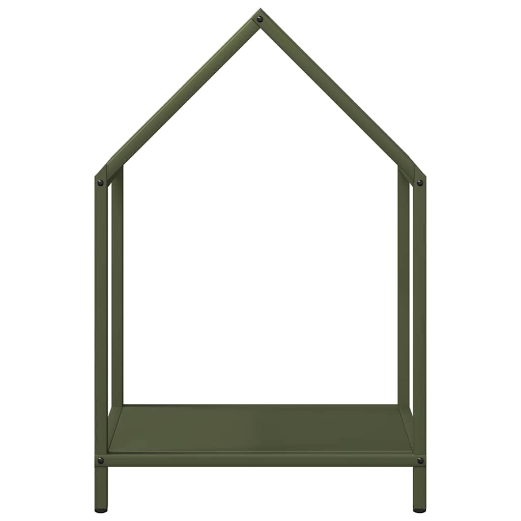 Vedstativ olivengrønn 40x25x60 cm kaldvalset stål