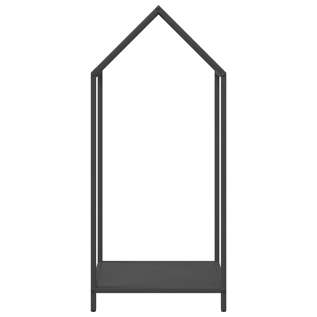 Vedstativ svart 40x25x90 cm kaldvalset stål