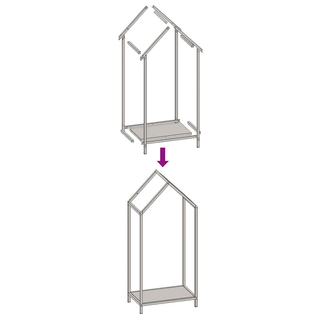 Vedstativ svart 40x25x90 cm kaldvalset stål