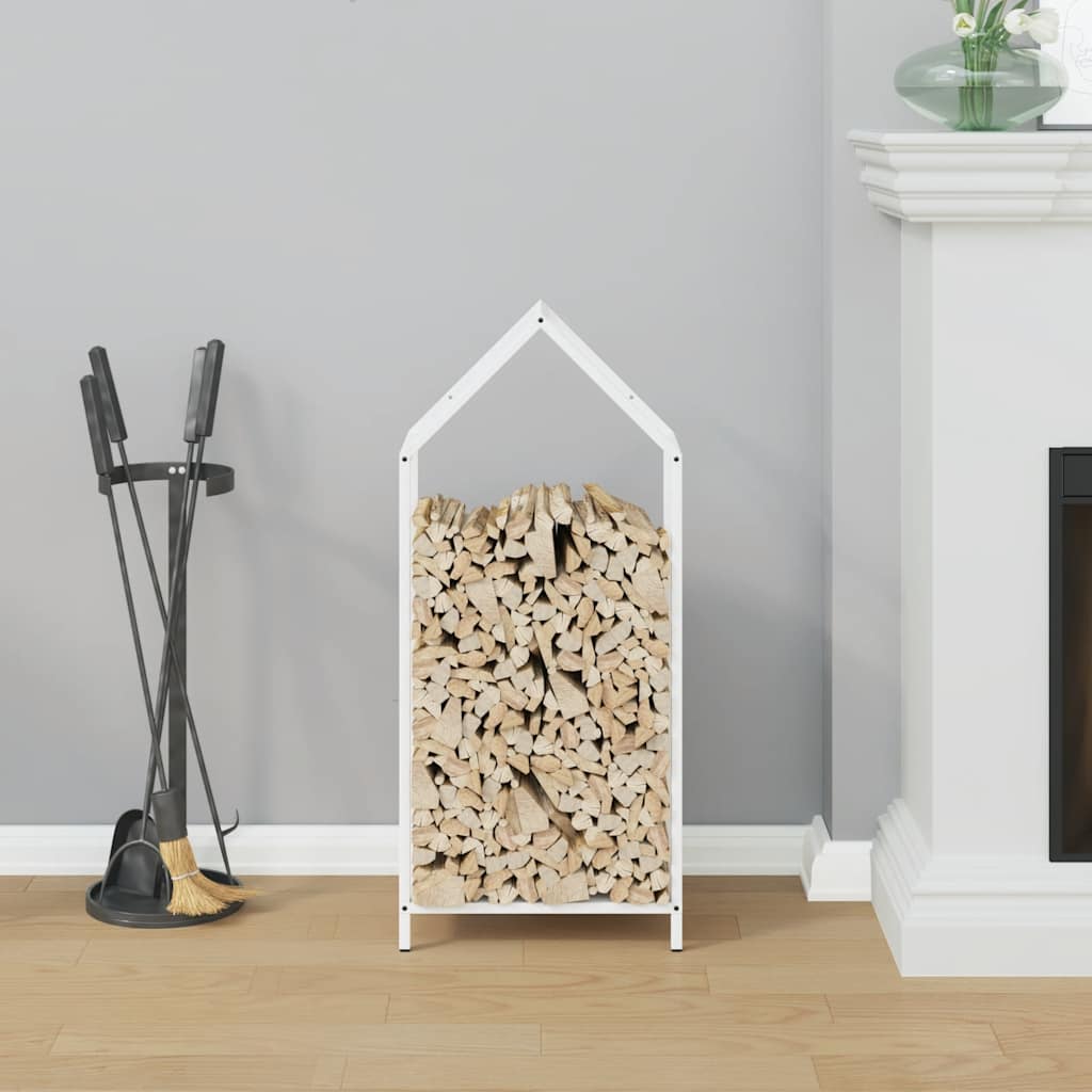 Vedstativ svart 40x25x90 cm kaldvalset stål