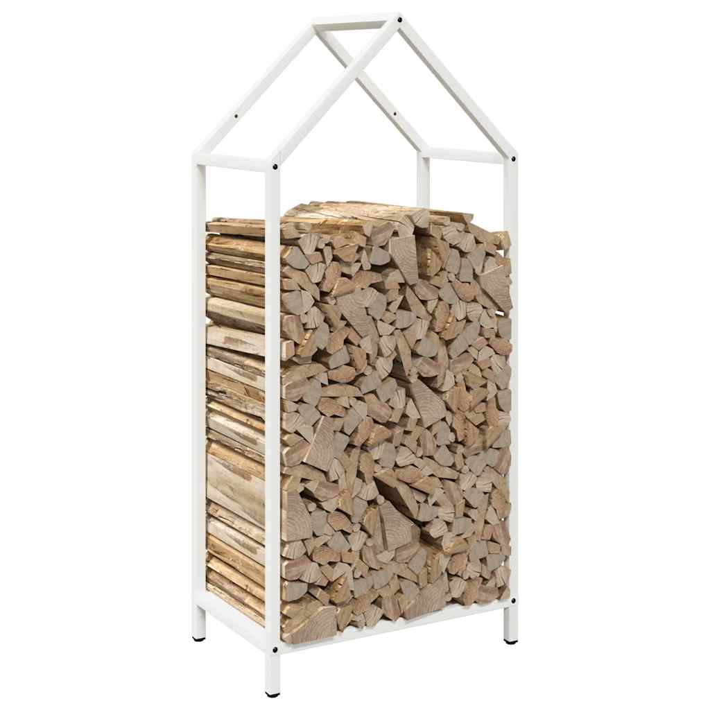 Vedstativ svart 40x25x90 cm kaldvalset stål