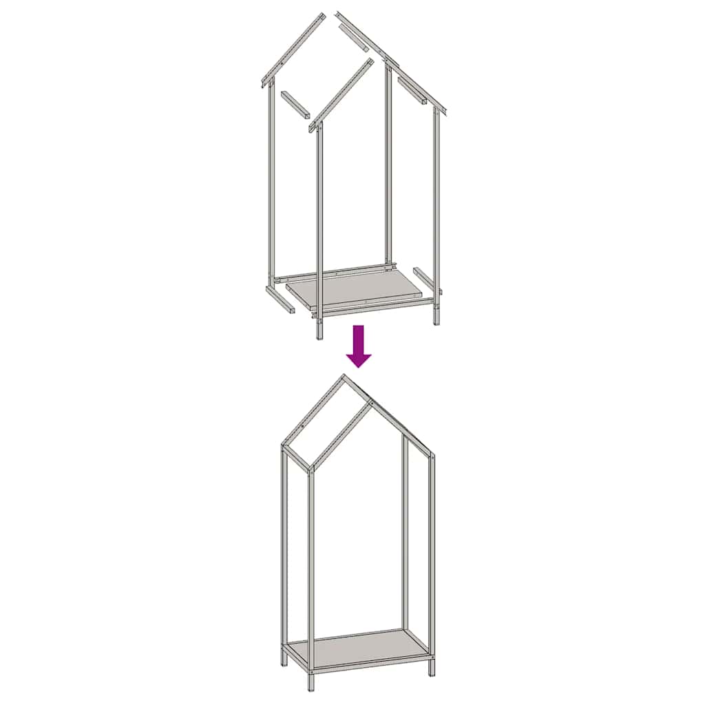 Vedstativ svart 40x25x90 cm kaldvalset stål