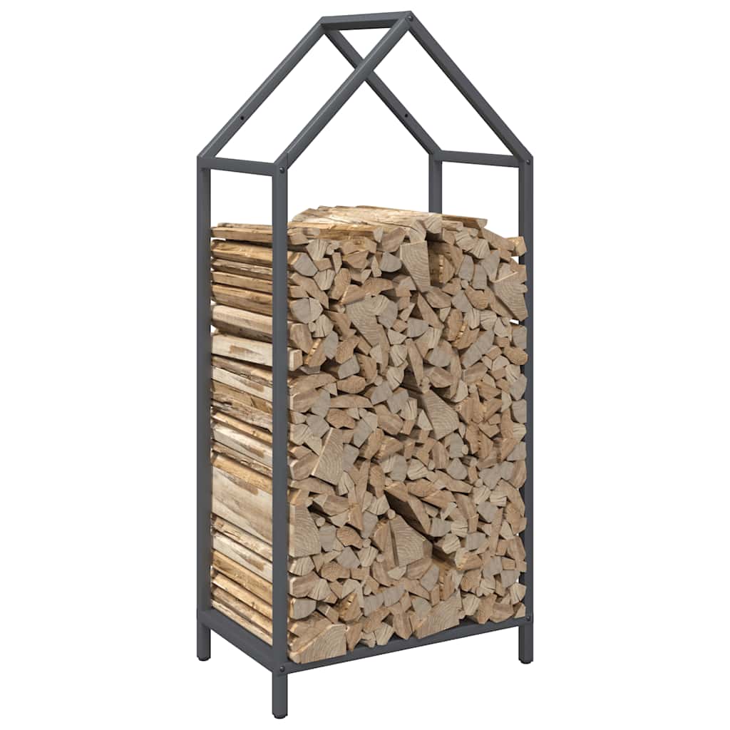 Vedstativ antrasitt 40x25x90 cm kaldvalset stål