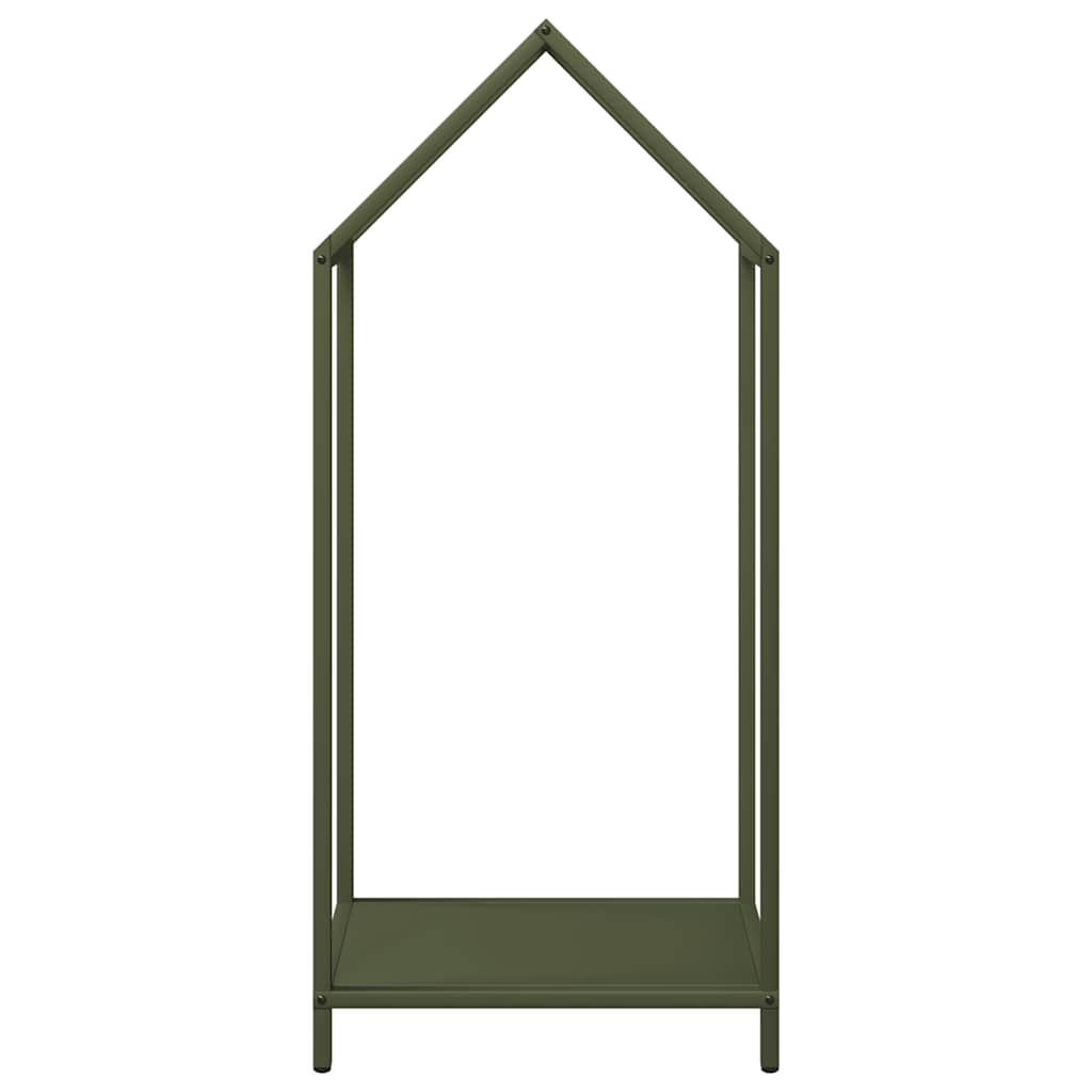 Vedstativ olivengrønn 40x25x90 cm kaldvalset stål