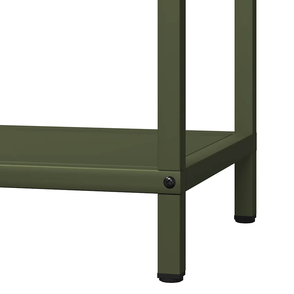 Vedstativ olivengrønn 40x25x90 cm kaldvalset stål