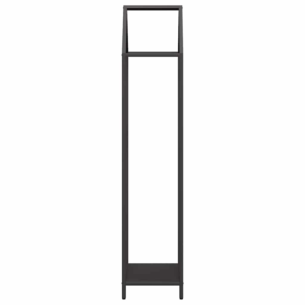 Vedstativ svart 40x25x120 cm kaldvalset stål