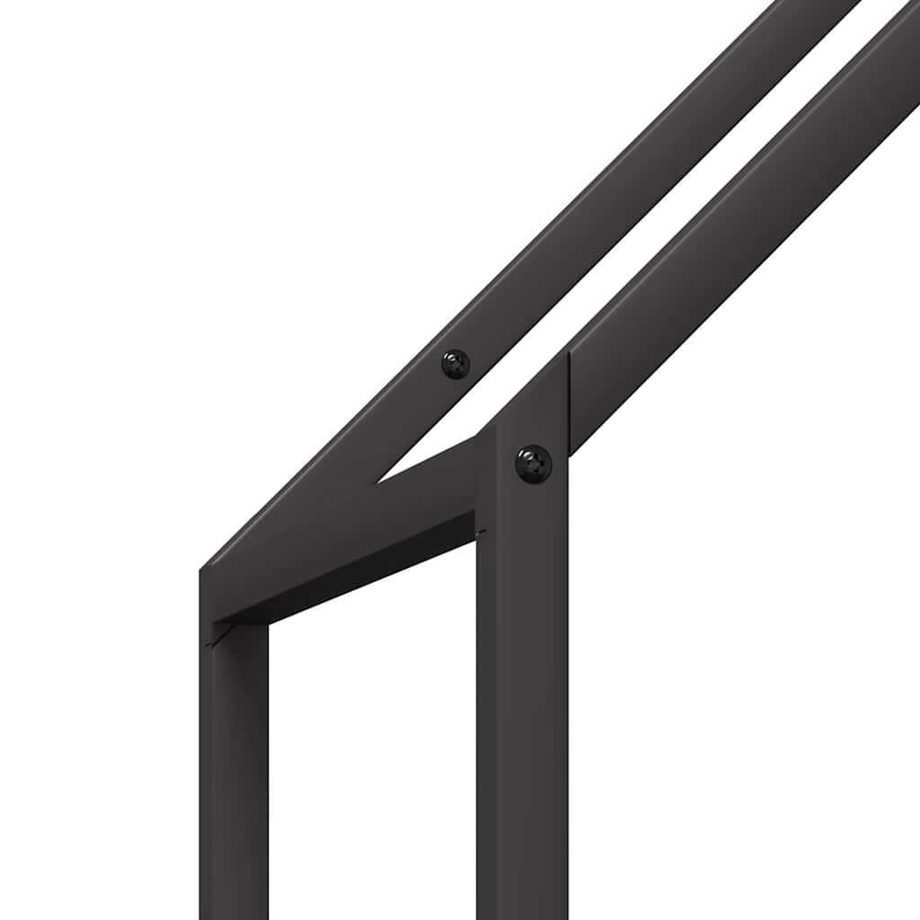Vedstativ svart 40x25x120 cm kaldvalset stål