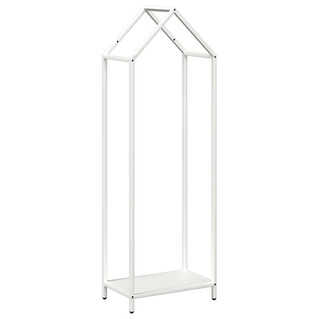 Vedstativ hvit 40x25x120 cm kaldvalset stål
