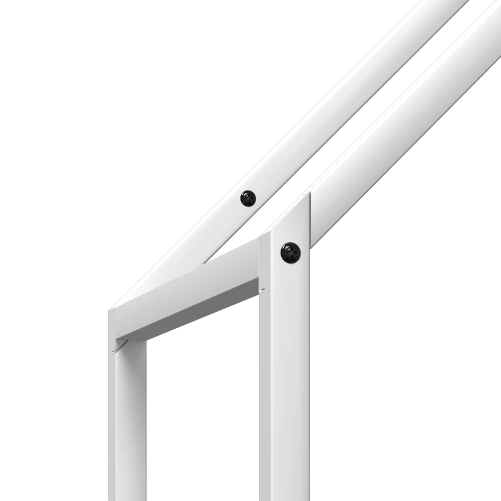 Vedstativ hvit 40x25x120 cm kaldvalset stål