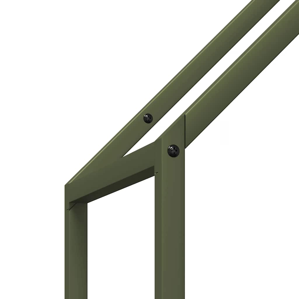 Vedstativ olivengrønn 40x25x120 cm kaldvalset stål