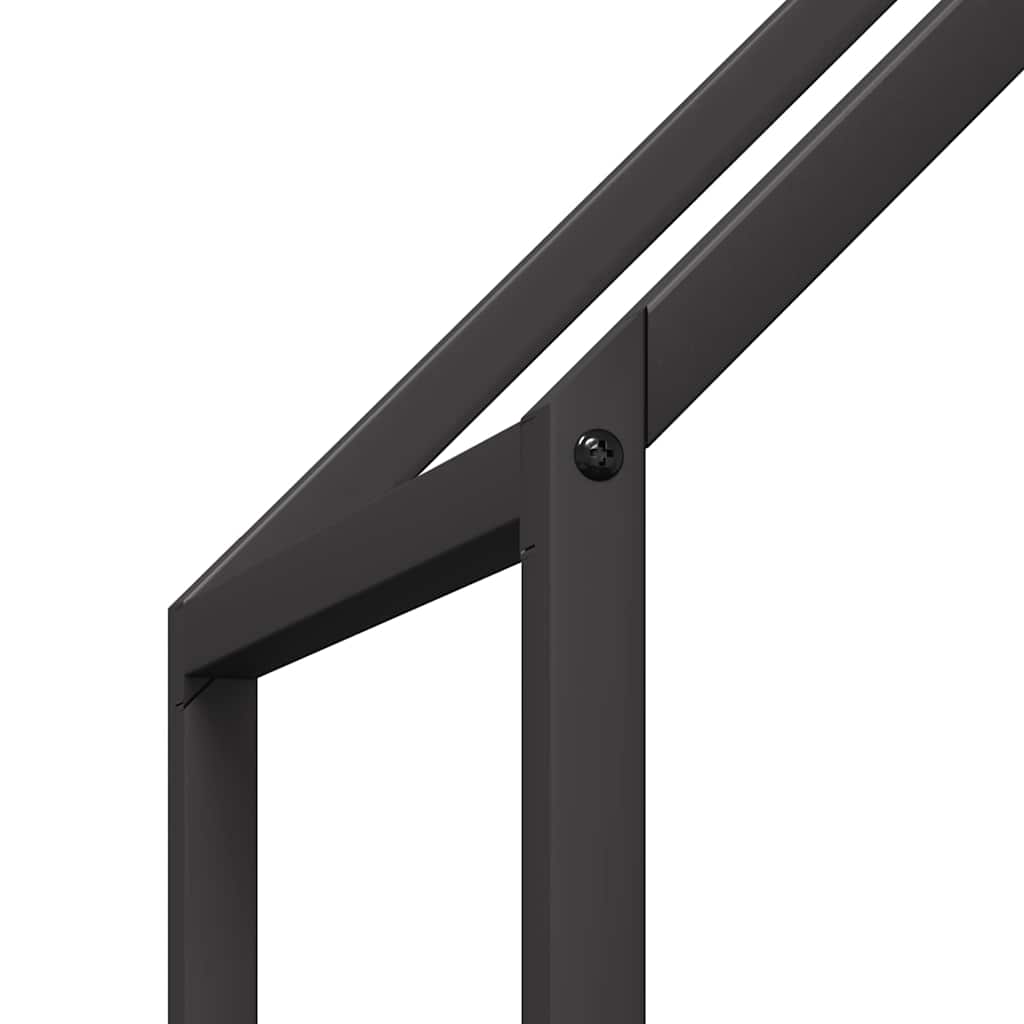 Vedstativ svart 60x25x60 cm kaldvalset stål