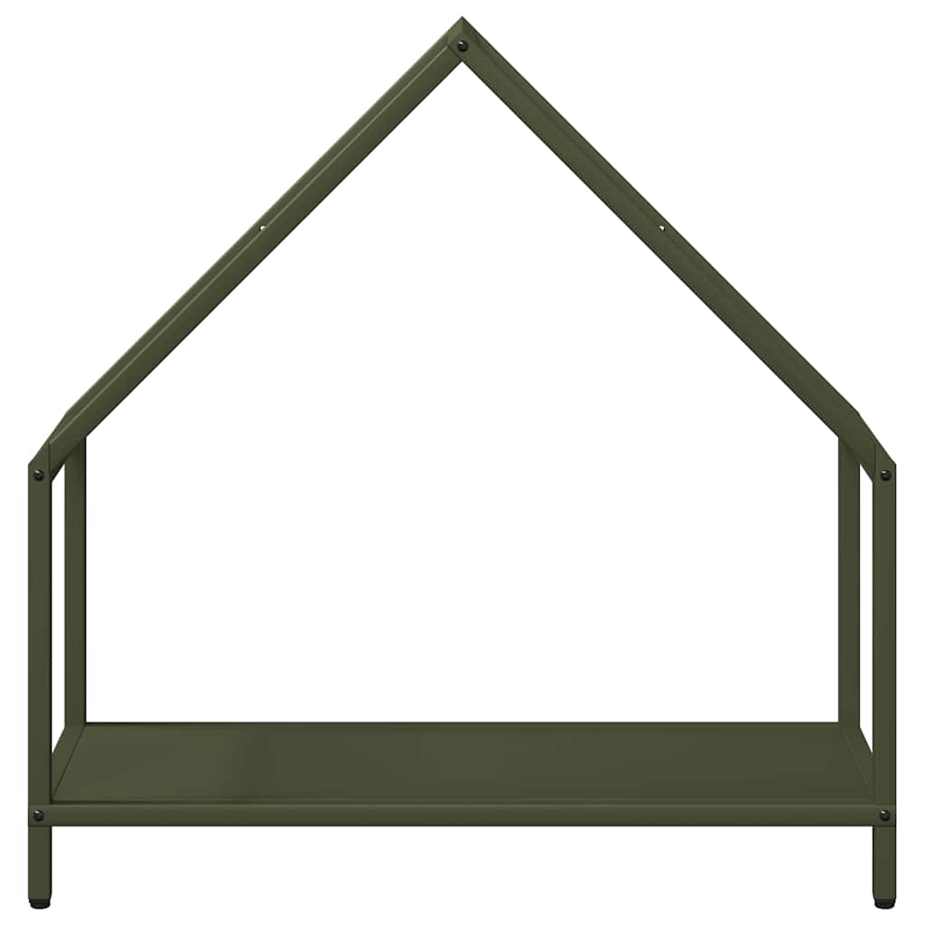 Vedstativ olivengrønn 60x25x60 cm kaldvalset stål