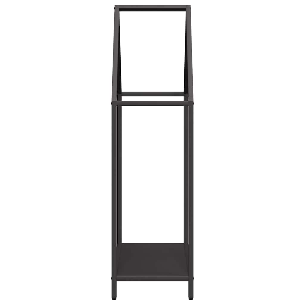 Vedstativ svart 60x25x90 cm kaldvalset stål
